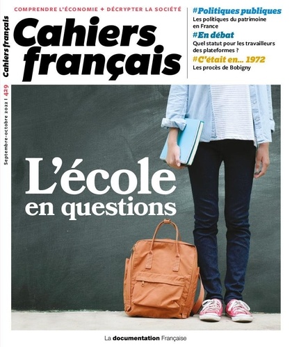 Cahiers Français n° 429 : Septembre - octobre 2022 : L'école en question | 